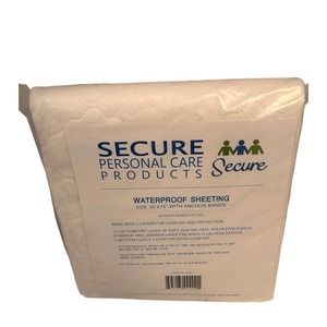 Secure Personal Care Waterproof Sheeting 39X75 with Anchor Bands